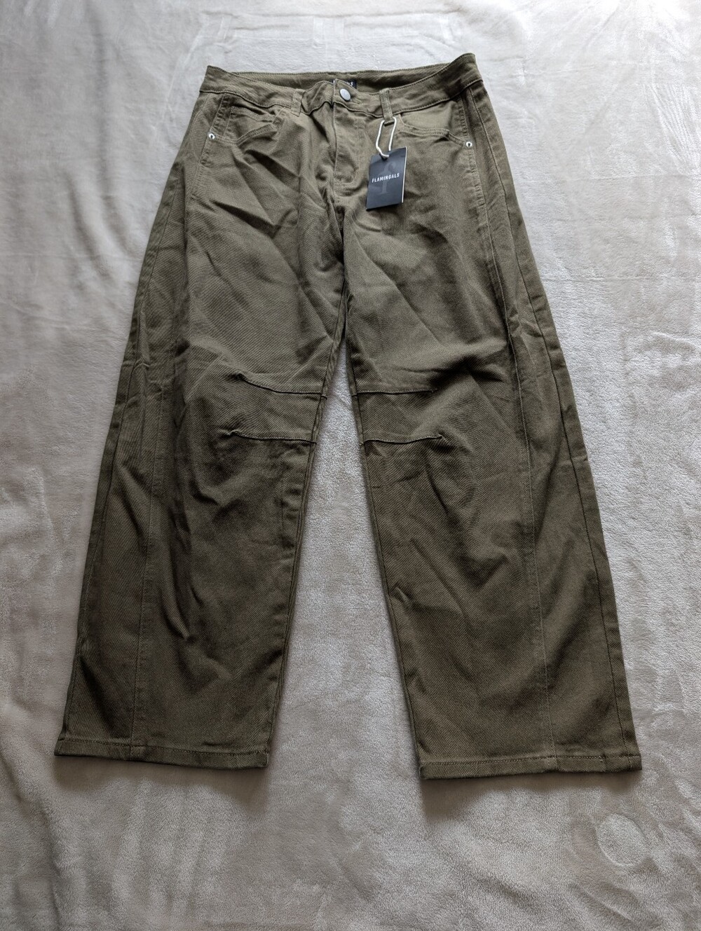 Flamingals Stitch Detail Straight Leg Crop Pants NWT Women's Large - Picture 6 of 13